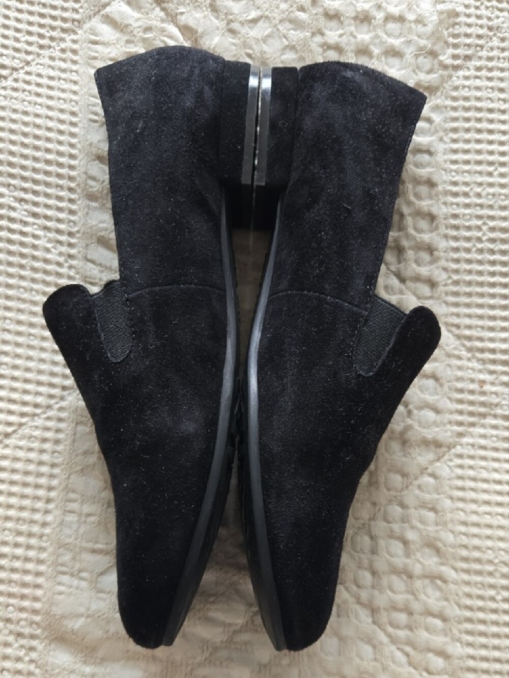 David Tate Black Suede Slip-On Loafers Normcore Elevated Basic Classic 8N - Picture 3 of 8